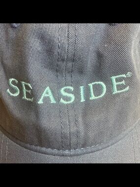 SEASIDE Embroidered Navy Blue Baseball Cap - Mint Lettering